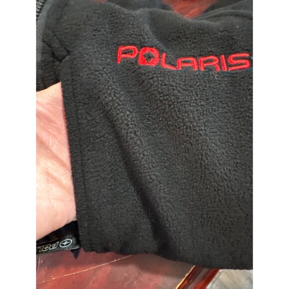 Polaris Mens Black Fleece Jacket L 100% Polyester With Zippered Pockets & Logo E - Picture 13 of 13